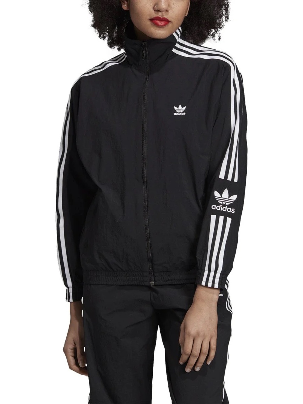 Adidas Originals trefoil windbreaker Jacket White 3 Stripe XL Black Classic MOD - Picture 2 of 12